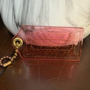 Coach Poppy Pink Glitter Hang tag